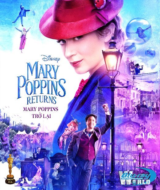 F1630. Mary Poppins Returns 2019 - Mary Poppins Trở Lại 2D50G (DTS-HD MA 7.1) OSCAR 91